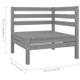 Garden furniture set 4 pieces solid gray pine wood by vidaXL, Garden sets - Ref: Foro24-3082629, Price: 203,99 €, Discount: %