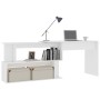 Corner desk made of white plywood 200x50x76 cm by vidaXL, Desks - Ref: Foro24-801098, Price: 98,95 €, Discount: %