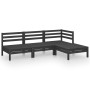 4-piece solid pine wood garden furniture set in black color. by vidaXL, Garden sets - Ref: Foro24-3082631, Price: 203,75 €, D...