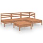 Juego muebles de jardín 5 pzas madera maciza pino marrón miel de vidaXL, Conjuntos de jardín - Ref: Foro24-3082635, Precio: 2...