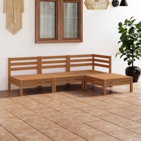 Garden furniture set 4 pieces solid honey brown pine wood by vidaXL, Garden sets - Ref: Foro24-3082630, Price: 215,32 €, Disc...