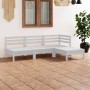 Juego de muebles de jardín 4 piezas madera maciza pino blanco de vidaXL, Conjuntos de jardín - Ref: Foro24-3082628, Precio: 2...