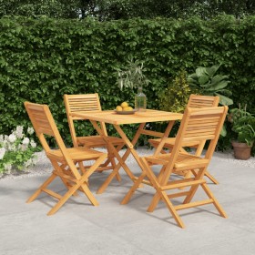 5-teiliges Garten-Essset aus massivem Teakholz von vidaXL, Gartensets - Ref: Foro24-3155040, Preis: 357,57 €, Rabatt: %