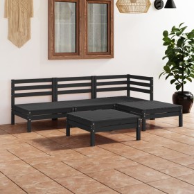 Juego de muebles de jardín 5 pzas madera de pino maciza negro de vidaXL, Conjuntos de jardín - Ref: Foro24-3082636, Precio: 2...