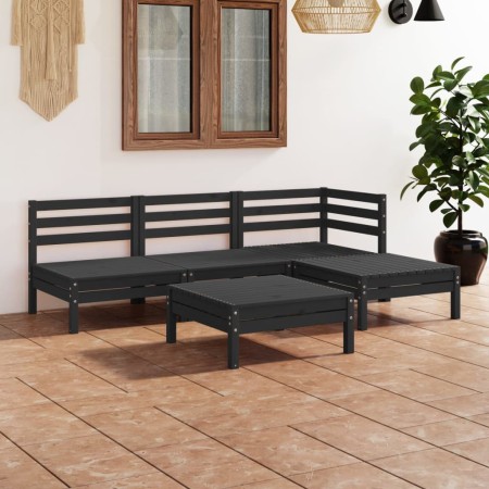 Garden furniture set 5 pieces solid black pine wood by vidaXL, Garden sets - Ref: Foro24-3082636, Price: 240,15 €, Discount: %