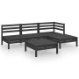 Garden furniture set 5 pieces solid black pine wood by vidaXL, Garden sets - Ref: Foro24-3082636, Price: 240,15 €, Discount: %