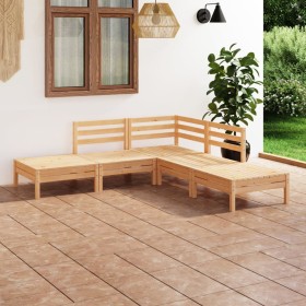 5-teiliges Gartenmöbel-Set aus massivem Kiefernholz von vidaXL, Gartensets - Ref: Foro24-3082637, Preis: 227,99 €, Rabatt: %