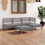 Garden furniture set 5 pieces solid gray pine wood by vidaXL, Garden sets - Ref: Foro24-3082634, Price: 240,45 €, Discount: %