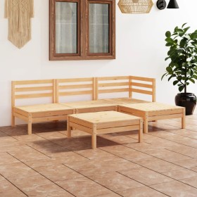 Juego de muebles de jardín 5 piezas madera maciza pino de vidaXL, Conjuntos de jardín - Ref: Foro24-3082632, Precio: 227,99 €...