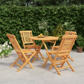 5-teiliges Garten-Essset aus massivem Teakholz von vidaXL, Gartensets - Ref: Foro24-3155025, Preis: 401,42 €, Rabatt: %