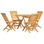 5-piece garden dining set solid teak wood by vidaXL, Garden sets - Ref: Foro24-3155025, Price: 390,99 €, Discount: %