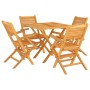 5-teiliges Garten-Esszimmerset aus massivem Teakholz von vidaXL, Gartensets - Ref: Foro24-3155041, Preis: 368,05 €, Rabatt: %