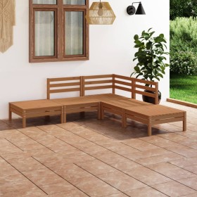 Gartenmöbel-Set 5-teilig aus massivem honigbraunem Kiefernholz von vidaXL, Gartensets - Ref: Foro24-3082640, Preis: 241,81 €,...