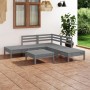 6-teiliges Gartenmöbel-Set Kiefernholz massiv grau von vidaXL, Gartensets - Ref: Foro24-3082644, Preis: 286,32 €, Rabatt: %