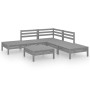 6-teiliges Gartenmöbel-Set Kiefernholz massiv grau von vidaXL, Gartensets - Ref: Foro24-3082644, Preis: 286,32 €, Rabatt: %