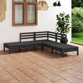 Gartenmöbel-Set 5-teilig aus massivem schwarzem Kiefernholz von vidaXL, Gartensets - Ref: Foro24-3082641, Preis: 240,15 €, Ra...