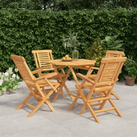 5-teiliges Garten-Essset aus massivem Teakholz von vidaXL, Gartensets - Ref: Foro24-3155026, Preis: 431,78 €, Rabatt: %