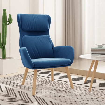 Blue velvet relaxation armchair by vidaXL, Armchairs - Ref: Foro24-341361, Price: 114,76 €, Discount: %