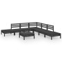 Garden furniture set 8 pieces solid black pine wood by vidaXL, Garden sets - Ref: Foro24-3082656, Price: 387,85 €, Discount: %