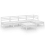 Garden furniture set 6 pieces solid white pine wood by vidaXL, Garden sets - Ref: Foro24-3082663, Price: 254,35 €, Discount: %