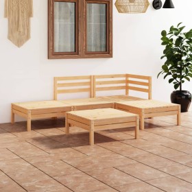 Gartenmöbel-Set 5-teilig aus massivem Kiefernholz von vidaXL, Gartensets - Ref: Foro24-3082622, Preis: 210,99 €, Rabatt: %