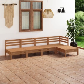 Gartenmöbel-Set 5-teilig aus massivem honigbraunem Kiefernholz von vidaXL, Gartensets - Ref: Foro24-3082660, Preis: 263,34 €,...