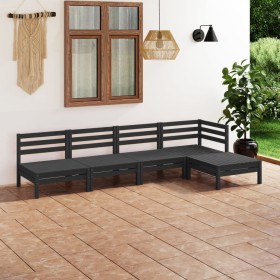 Gartenmöbel-Set 5-teilig aus massivem schwarzem Kiefernholz von vidaXL, Gartensets - Ref: Foro24-3082661, Preis: 249,99 €, Ra...