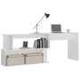 Glossy white plywood corner desk 200x50x76 cm by vidaXL, Desks - Ref: Foro24-801104, Price: 128,99 €, Discount: %