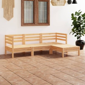 Juego de muebles de jardín 4 piezas madera maciza pino de vidaXL, Conjuntos de jardín - Ref: Foro24-3082667, Precio: 197,87 €...