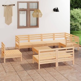 Gartenmöbel-Set 9-teilig aus massivem Kiefernholz von vidaXL, Gartensets - Ref: Foro24-3082899, Preis: 408,99 €, Rabatt: %