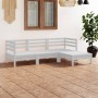 Juego de muebles de jardín 4 piezas madera maciza pino blanco de vidaXL, Conjuntos de jardín - Ref: Foro24-3082668, Precio: 2...