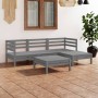 Gartenmöbel-Set 5-teilig aus massivem grauem Kiefernholz von vidaXL, Gartensets - Ref: Foro24-3082674, Preis: 219,34 €, Rabat...