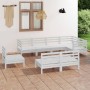 Juego de muebles de jardín 8 piezas madera maciza pino blanco de vidaXL, Conjuntos de jardín - Ref: Foro24-3082895, Precio: 3...