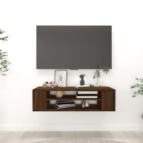 Mueble de TV colgante madera marrón roble 100x30x26,5 cm de vidaXL, Muebles TV - Ref: Foro24-826362, Precio: 40,34 €, Descuen...