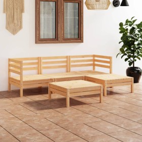 Gartenmöbel-Set 5-teilig aus massivem Kiefernholz von vidaXL, Gartensets - Ref: Foro24-3082672, Preis: 227,99 €, Rabatt: %