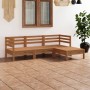 Gartenmöbel-Set 4-teilig aus massivem honigbraunem Kiefernholz von vidaXL, Gartensets - Ref: Foro24-3082670, Preis: 222,76 €,...