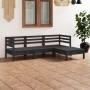 Juego de muebles de jardín 4 pzas madera de pino maciza negro de vidaXL, Conjuntos de jardín - Ref: Foro24-3082671, Precio: 2...