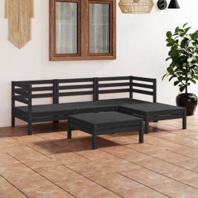 Garden furniture set 5 pieces solid black pine wood by vidaXL, Garden sets - Ref: Foro24-3082676, Price: 248,99 €, Discount: %