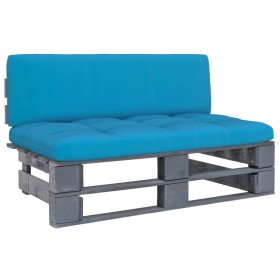 Gray impregnated pine wood pallet garden ottoman by vidaXL, Modular outdoor sofas - Ref: Foro24-3066485, Price: 105,95 €, Dis...