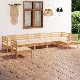 Gartenmöbel-Set 7-teilig aus massivem Kiefernholz von vidaXL, Gartensets - Ref: Foro24-3082737, Preis: 332,22 €, Rabatt: %