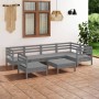 7-teiliges Gartenmöbel-Set Kiefernholz massiv grau von vidaXL, Gartensets - Ref: Foro24-3082734, Preis: 339,59 €, Rabatt: %