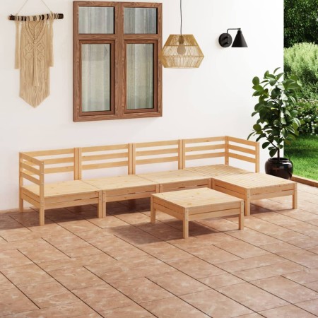 Garden furniture set 6 pieces solid pine wood gray by vidaXL, Garden sets - Ref: Foro24-3082682, Price: 265,09 €, Discount: %