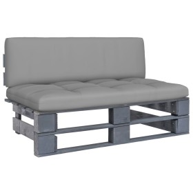 Gray impregnated pine wood pallet garden ottoman by vidaXL, Modular outdoor sofas - Ref: Foro24-3066483, Price: 109,69 €, Dis...