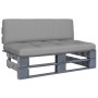 Gray impregnated pine wood pallet garden ottoman by vidaXL, Modular outdoor sofas - Ref: Foro24-3066483, Price: 109,99 €, Dis...