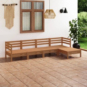 Gartenmöbel-Set 5-teilig aus massivem honigbraunem Kiefernholz von vidaXL, Gartensets - Ref: Foro24-3082680, Preis: 285,14 €,...