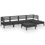 6-piece solid pine wood garden furniture set in black color. by vidaXL, Garden sets - Ref: Foro24-3082686, Price: 294,27 €, D...