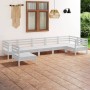 Gartenmöbel-Set 7-teilig aus massivem weißem Kiefernholz von vidaXL, Gartensets - Ref: Foro24-3082738, Preis: 371,94 €, Rabat...