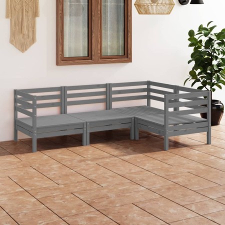 Garden furniture set 4 pieces solid gray pine wood by vidaXL, Garden sets - Ref: Foro24-3082689, Price: 209,96 €, Discount: %