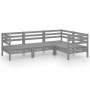 Garden furniture set 4 pieces solid gray pine wood by vidaXL, Garden sets - Ref: Foro24-3082689, Price: 209,96 €, Discount: %