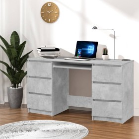 Gray plywood desk 140x50x77 cm by vidaXL, Desks - Ref: Foro24-800814, Price: 161,54 €, Discount: %